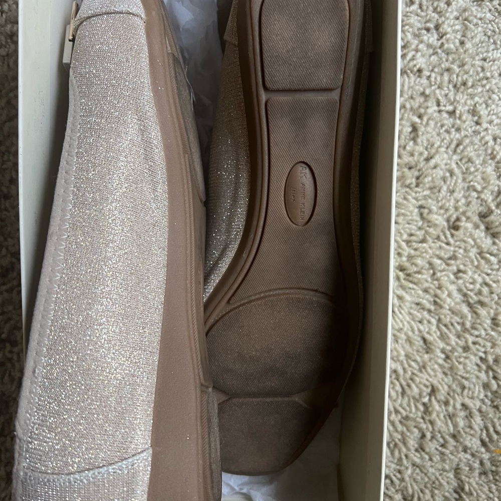 Anne Klein Sparkling Beige Loafers - Picture 2 of 2